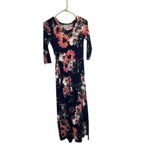 Jessekae Fall Maxi 3/4 Sleeve Maxi Swing Dress Designer Size Medium